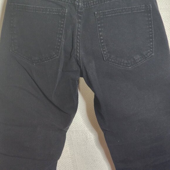 Reset Moto Black Straight Leg Zip Pocket Detail Cotton Span Stretch Jeans Sz 10 - Picture 13 of 16